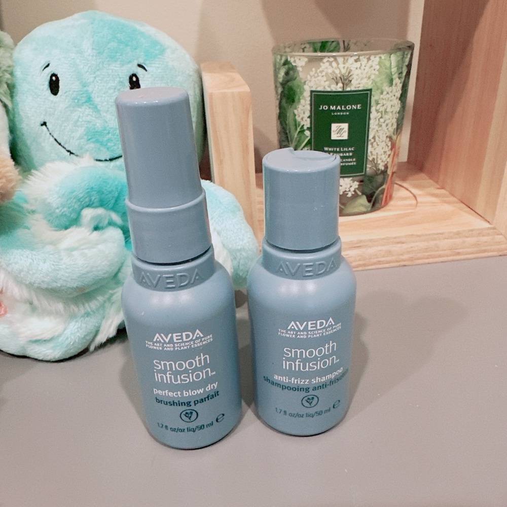 aveda smooth infusion spray /shampoo bundle/travel size /NEW